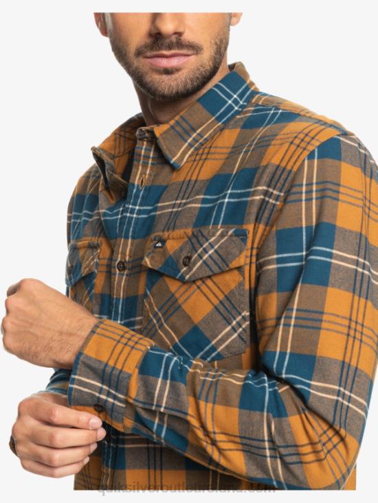 Men Quiksilver Harelaw Stretch Long Sleeve Shirt N02TD1508 brown sugar harelaw
