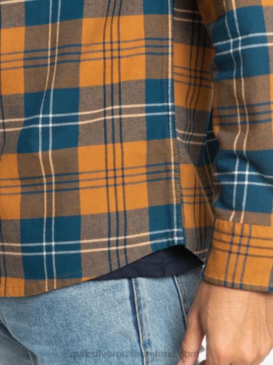Men Quiksilver Harelaw Stretch Long Sleeve Shirt N02TD1508 brown sugar harelaw