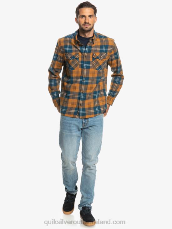 Men Quiksilver Harelaw Stretch Long Sleeve Shirt N02TD1508 brown sugar harelaw