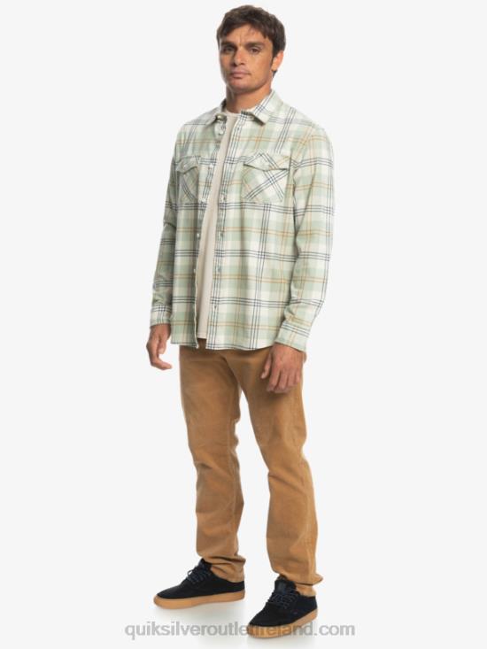 Men Quiksilver Harelaw Stretch Long Sleeve Shirt N02TD1510 desert sage harelaw