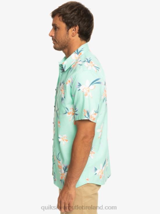 Men Quiksilver Holidazed Short Sleeve Shirt N02TD1089 beach glass holidazed