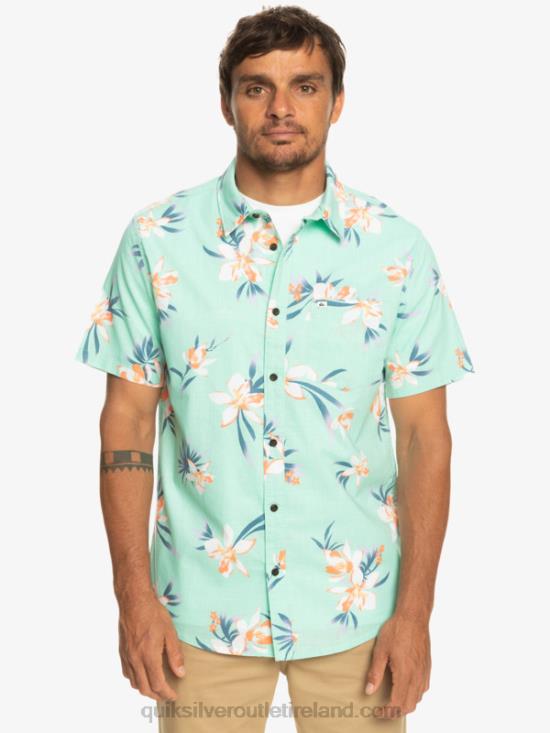 Men Quiksilver Holidazed Short Sleeve Shirt N02TD1089 beach glass holidazed