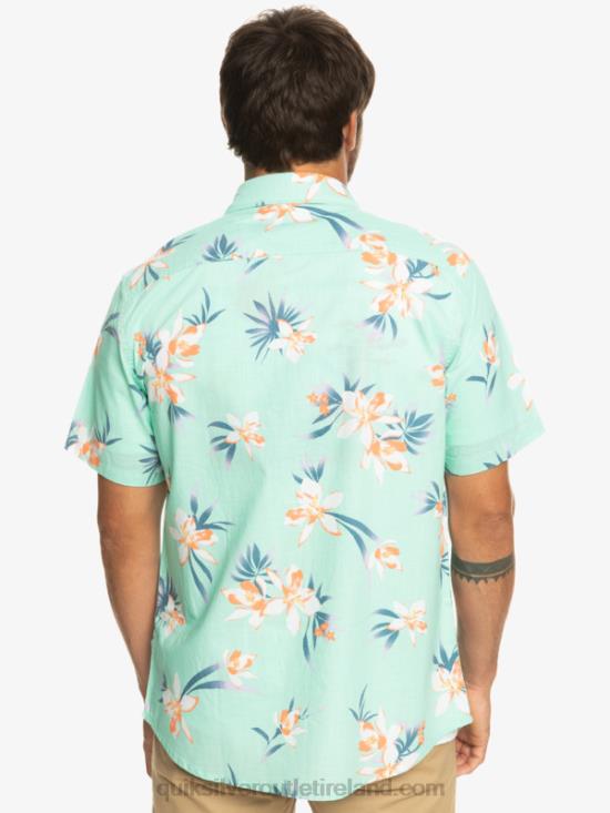 Men Quiksilver Holidazed Short Sleeve Shirt N02TD1089 beach glass holidazed