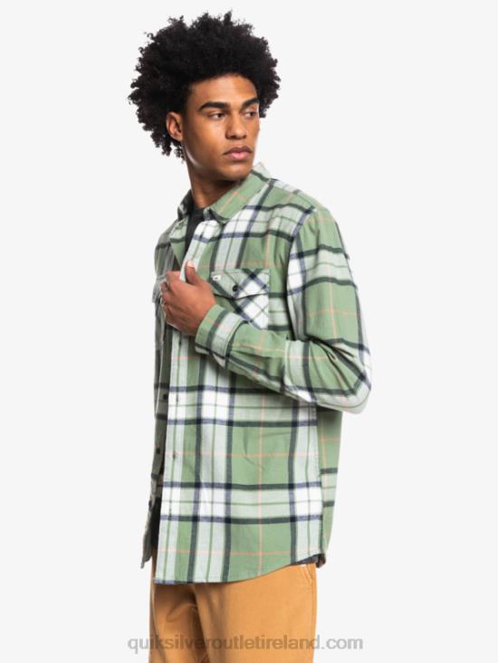 Men Quiksilver Linden Stretch Long Sleeve Flannel Shirt N02TD1427 loden frost linden stretch