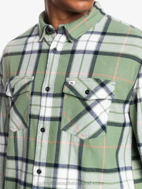 Men Quiksilver Linden Stretch Long Sleeve Flannel Shirt N02TD1427 loden frost linden stretch