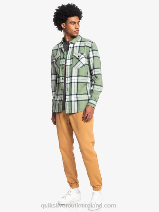 Men Quiksilver Linden Stretch Long Sleeve Flannel Shirt N02TD1427 loden frost linden stretch