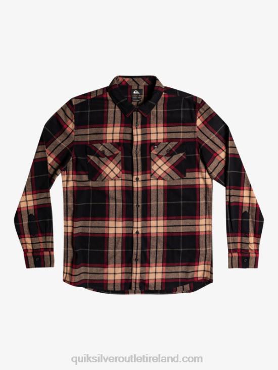 Men Quiksilver Linden Stretch Long Sleeve Flannel Shirt N02TD1428 black linden stretch