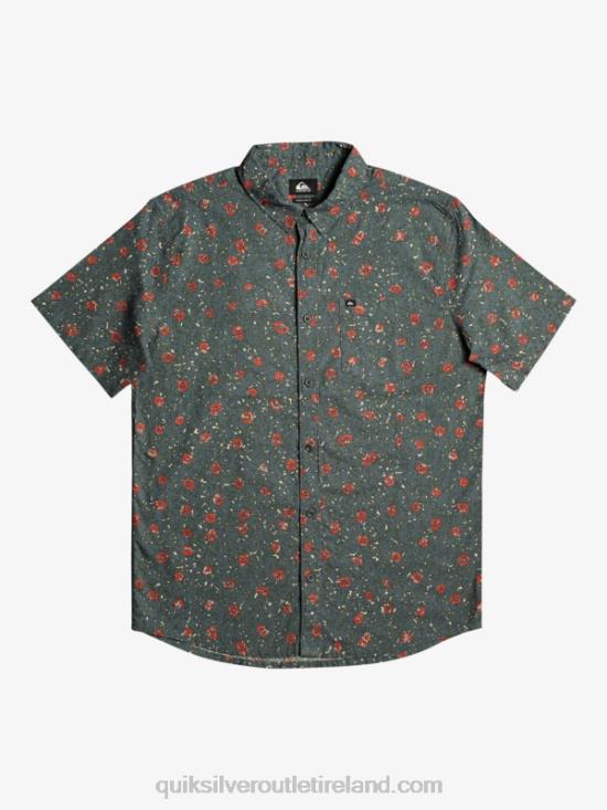 Men Quiksilver Mellow Fuzz Short Sleeve Shirt N02TD1231 dark slate mellow fuzz