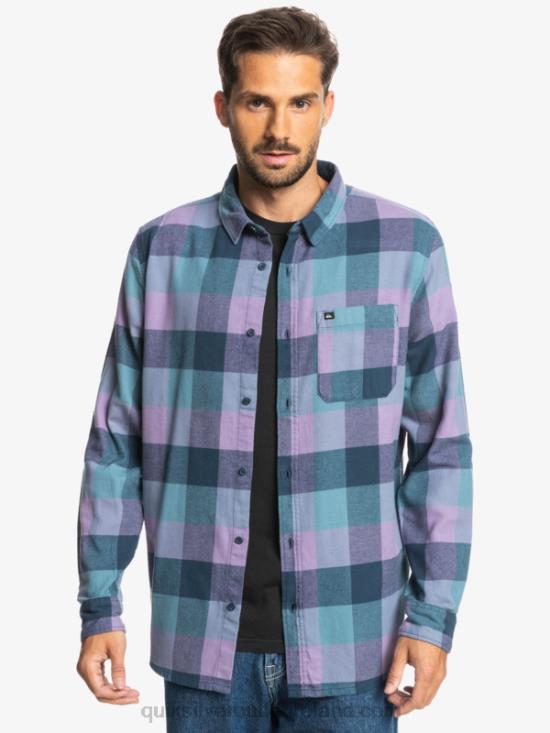Men Quiksilver Motherfly Long Sleeve Flannel Shirt N02TD1572 insignia blue motherfly