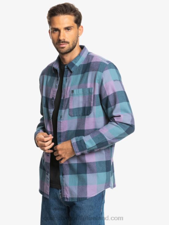 Men Quiksilver Motherfly Long Sleeve Flannel Shirt N02TD1572 insignia blue motherfly