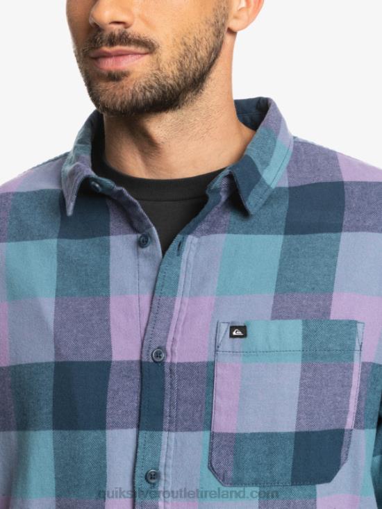Men Quiksilver Motherfly Long Sleeve Flannel Shirt N02TD1572 insignia blue motherfly
