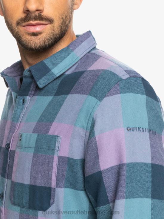 Men Quiksilver Motherfly Long Sleeve Flannel Shirt N02TD1572 insignia blue motherfly