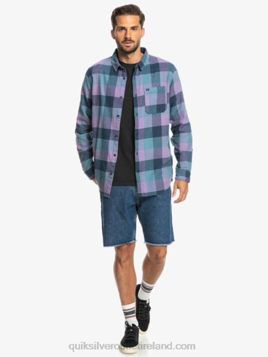 Men Quiksilver Motherfly Long Sleeve Flannel Shirt N02TD1572 insignia blue motherfly