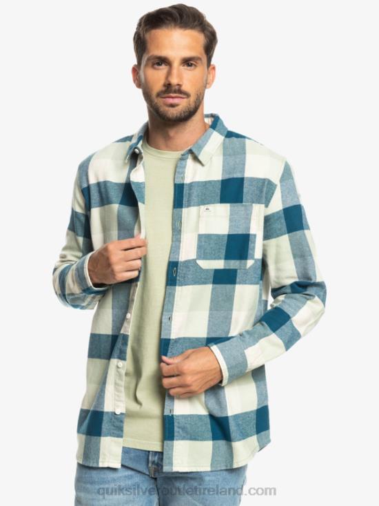 Men Quiksilver Motherfly Long Sleeve Flannel Shirt N02TD1573 desert sage motherfly