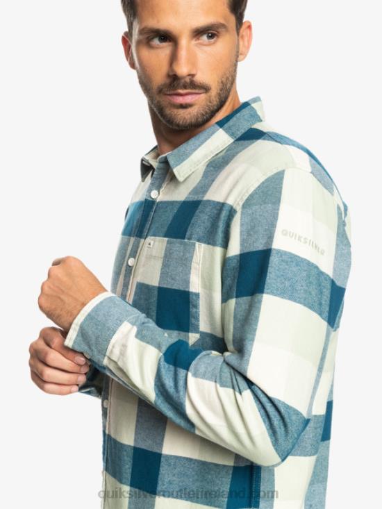 Men Quiksilver Motherfly Long Sleeve Flannel Shirt N02TD1573 desert sage motherfly