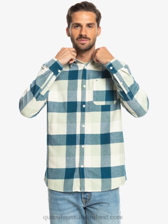 Men Quiksilver Motherfly Long Sleeve Flannel Shirt N02TD1573 desert sage motherfly