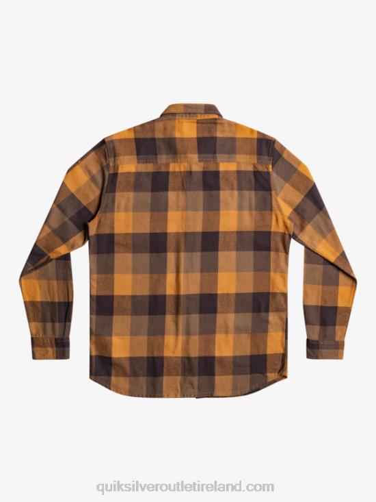 Men Quiksilver Motherfly Long Sleeve Flannel Shirt N02TD1574 brown sugar motherfly