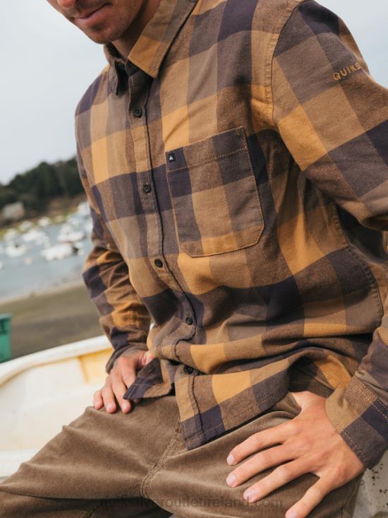 Men Quiksilver Motherfly Long Sleeve Flannel Shirt N02TD1574 brown sugar motherfly