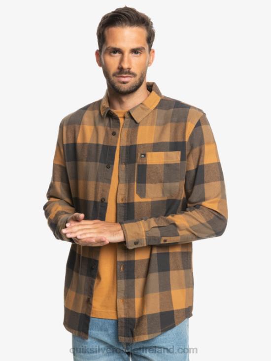 Men Quiksilver Motherfly Long Sleeve Flannel Shirt N02TD1574 brown sugar motherfly