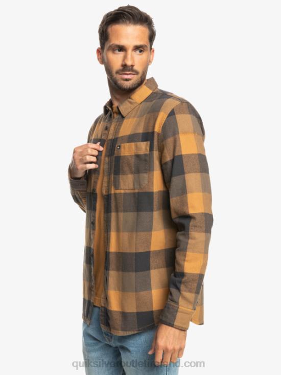 Men Quiksilver Motherfly Long Sleeve Flannel Shirt N02TD1574 brown sugar motherfly