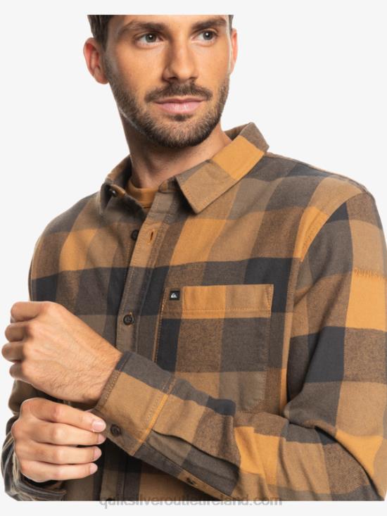 Men Quiksilver Motherfly Long Sleeve Flannel Shirt N02TD1574 brown sugar motherfly