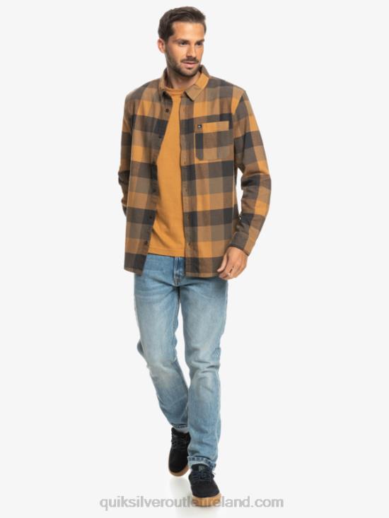 Men Quiksilver Motherfly Long Sleeve Flannel Shirt N02TD1574 brown sugar motherfly
