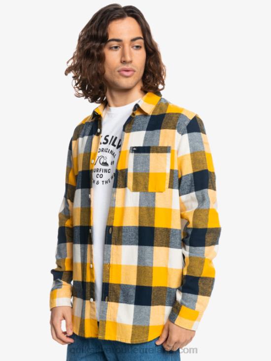 Men Quiksilver Motherfly Long Sleeve Flannel Shirt N02TD1575 birch motherfly 223