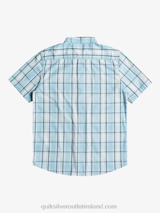 Men Quiksilver New Swinton Short Sleeve Shirt N02TD916 sky blue swinton