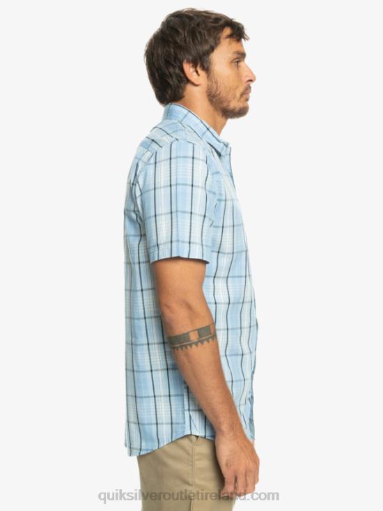 Men Quiksilver New Swinton Short Sleeve Shirt N02TD916 sky blue swinton