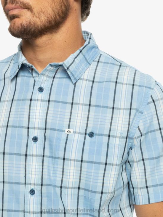 Men Quiksilver New Swinton Short Sleeve Shirt N02TD916 sky blue swinton