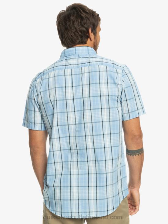 Men Quiksilver New Swinton Short Sleeve Shirt N02TD916 sky blue swinton