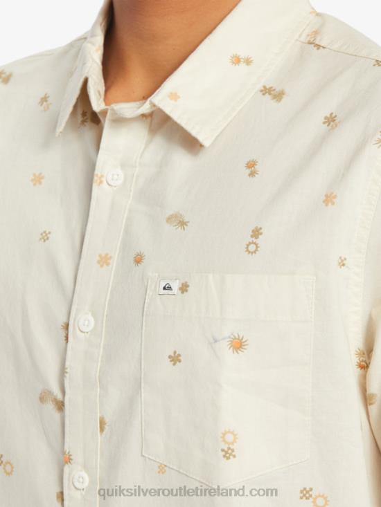Men Quiksilver Peaceful Rave Short Sleeve Shirt N02TD590 birch peaceful rave ss