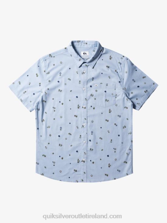 Men Quiksilver Peaceful Rave Short Sleeve Shirt N02TD591 celestial blue peaceful rave s