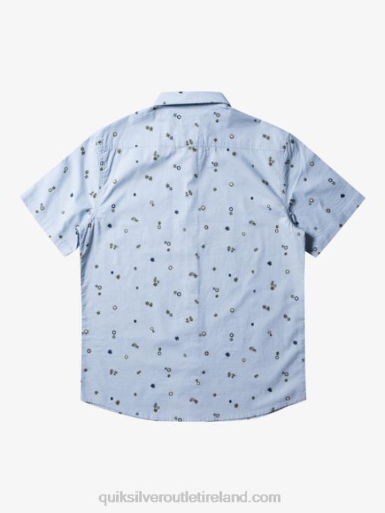 Men Quiksilver Peaceful Rave Short Sleeve Shirt N02TD591 celestial blue peaceful rave s