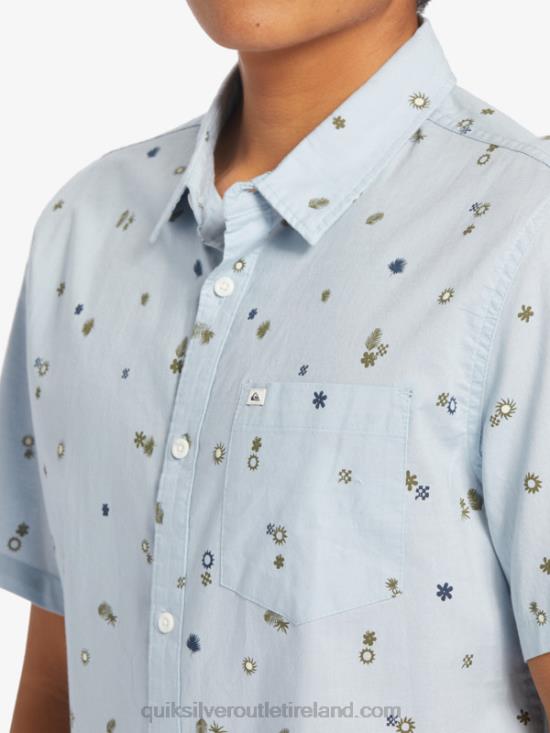 Men Quiksilver Peaceful Rave Short Sleeve Shirt N02TD591 celestial blue peaceful rave s