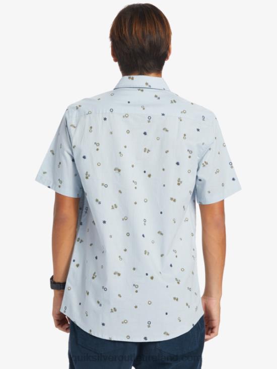 Men Quiksilver Peaceful Rave Short Sleeve Shirt N02TD591 celestial blue peaceful rave s