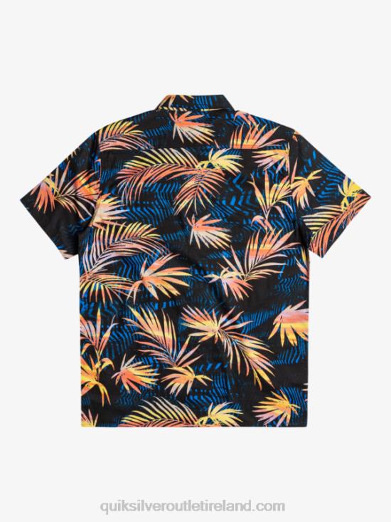 Men Quiksilver Ripped Up Cotton Short Sleeve Shirt N02TD1239 black rippedup