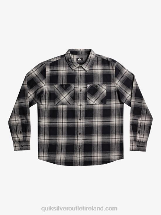 Men Quiksilver Saturn Plaid Long Sleeve Shirt N02TD1692 black saturn