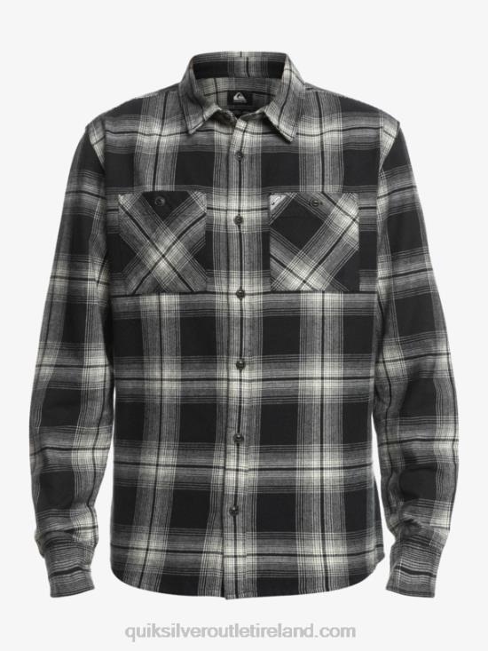 Men Quiksilver Saturn Plaid Long Sleeve Shirt N02TD1692 black saturn