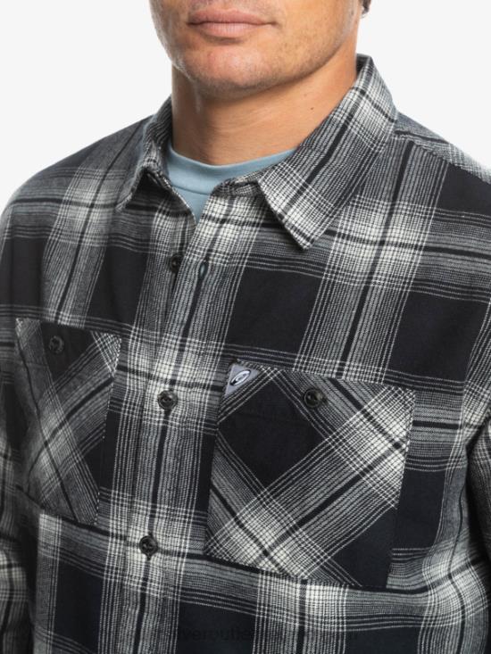 Men Quiksilver Saturn Plaid Long Sleeve Shirt N02TD1692 black saturn