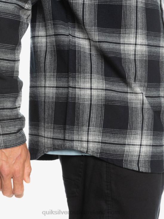 Men Quiksilver Saturn Plaid Long Sleeve Shirt N02TD1692 black saturn