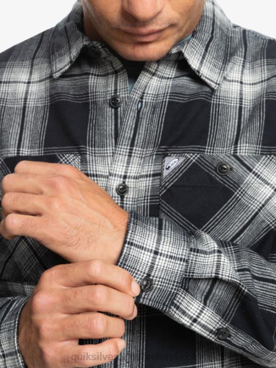 Men Quiksilver Saturn Plaid Long Sleeve Shirt N02TD1692 black saturn