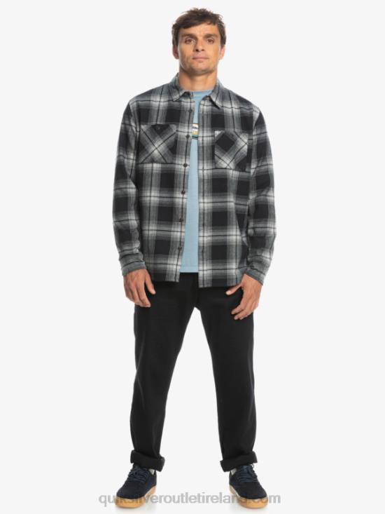 Men Quiksilver Saturn Plaid Long Sleeve Shirt N02TD1692 black saturn