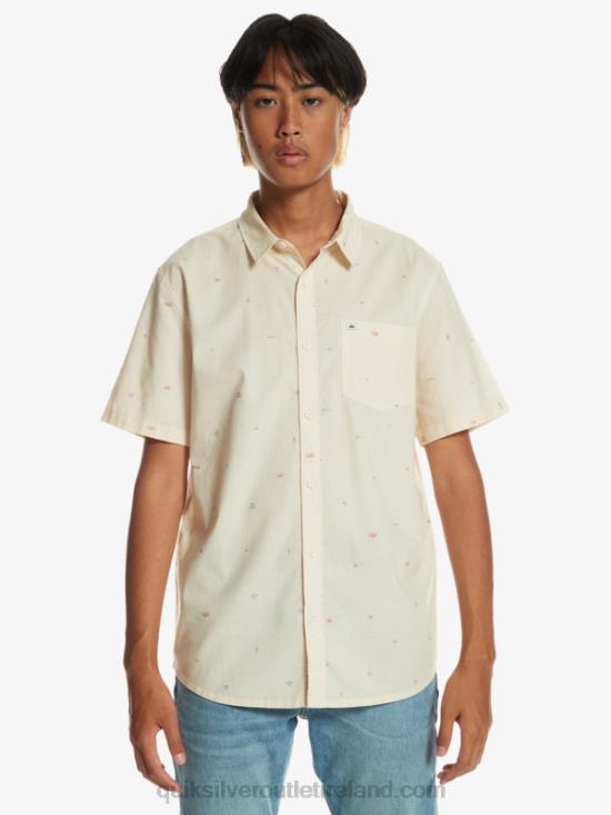 Men Quiksilver Spaced Out Short Sleeve Shirt N02TD1630 birch spaced out