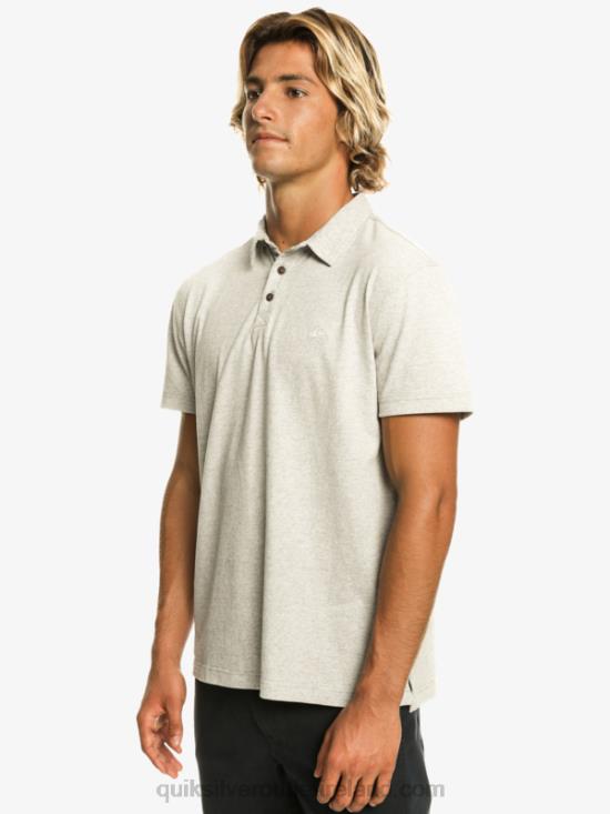 Men Quiksilver Sunset Cruise Short Sleeve Polo Shirt N02TD475 light grey heather