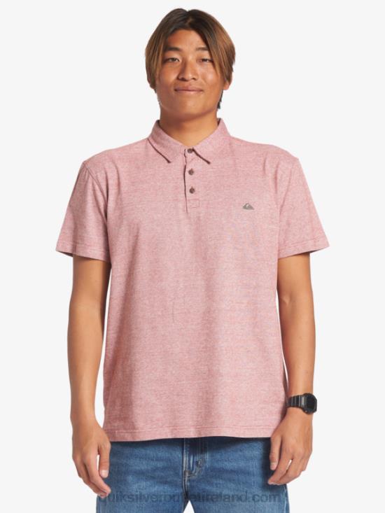Men Quiksilver Sunset Cruise Short Sleeve Polo Shirt N02TD478 red ochre
