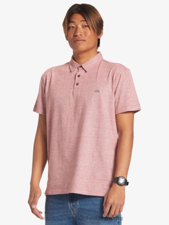 Men Quiksilver Sunset Cruise Short Sleeve Polo Shirt N02TD478 red ochre