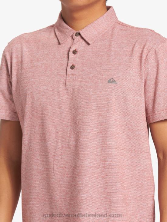 Men Quiksilver Sunset Cruise Short Sleeve Polo Shirt N02TD478 red ochre