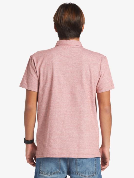 Men Quiksilver Sunset Cruise Short Sleeve Polo Shirt N02TD478 red ochre