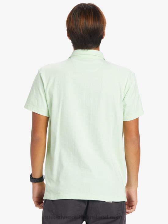 Men Quiksilver Sunset Cruise Short Sleeve Polo Shirt N02TD479 paradise green